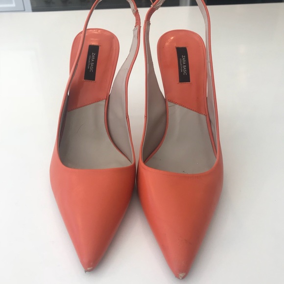 Zara Leather Slingback Heels - Picture 2 of 7